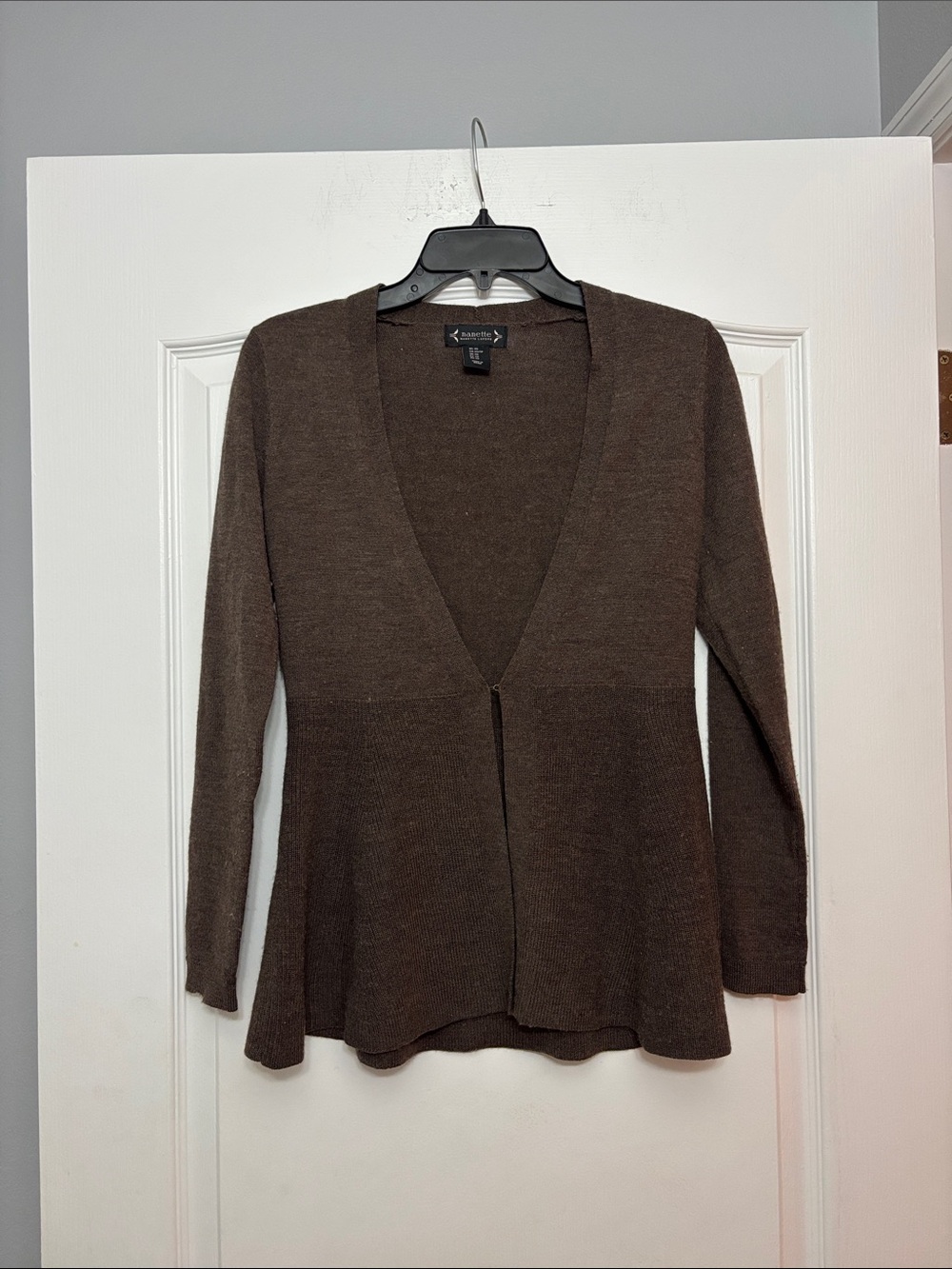 Nannette Brown Deep V-Neck Women’s Cardigan